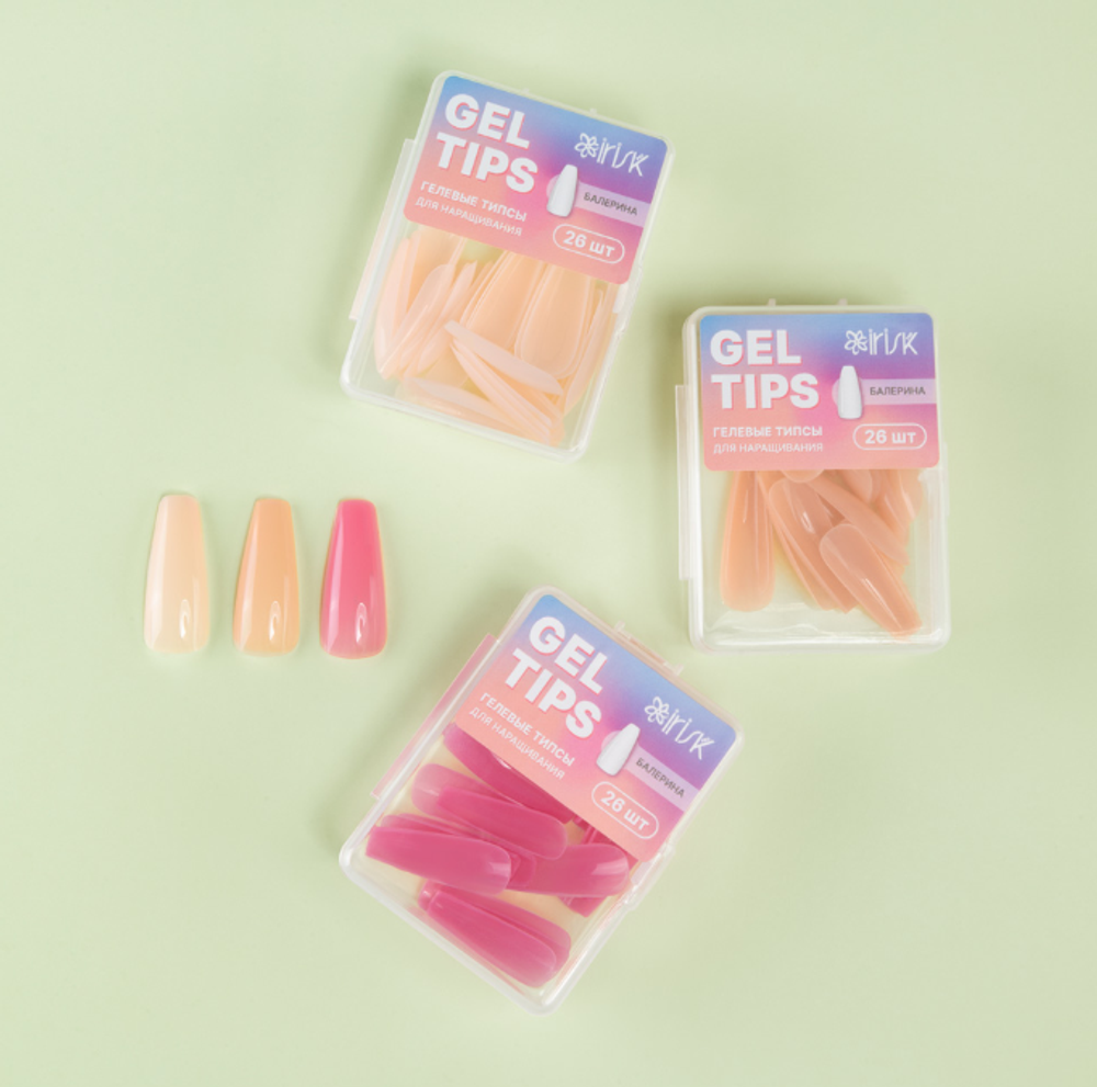 Irisk Gel Tips Гелевые типсы для наращивания Балерина, бежевые, 26шт2