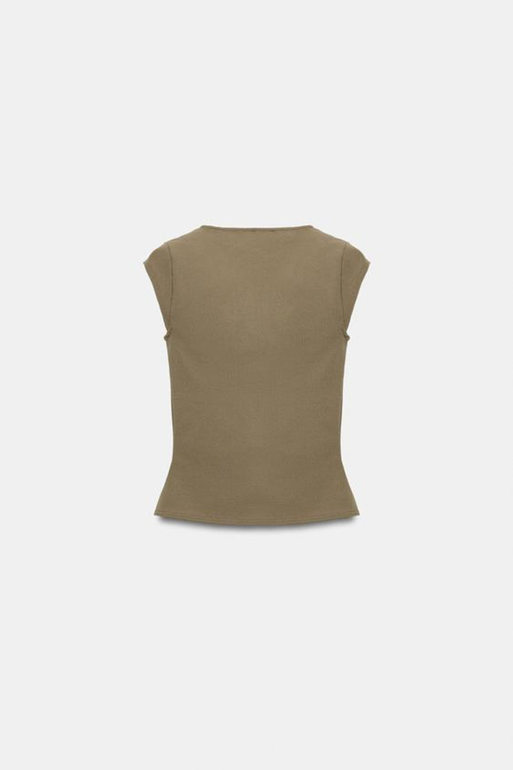 ZARA ЭЛАСТИЧНЫЙ ТОП-КОРСЕТ, ТЕМНЫЙ ХАКИ