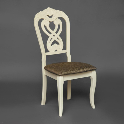 Стул -Андромеда/ Andromeda дерево гевея, 47х55,5х107 см, Ivory white, ткань коричневая S168-7 (Комплект из 2 шт.)