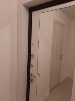 Входная металлическая дверь с зеркалом  (RеX) РЕКС 6 Лондон Венге / зеркало 2 XL СБ-17 Силк сноу