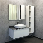 Тумба с раковиной Comforty Милан 90 (T-Y9378) белая/столешница графит