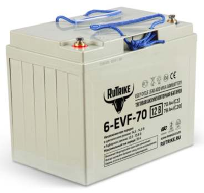 Тяговая аккумуляторная батарея RuTrike 6-EVF-70 (12V70A/H C3)