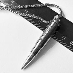 "Пуля" (60х10мм) стальной кулон с цепочкой 65см (Stainless Steel), Украшение на шею.