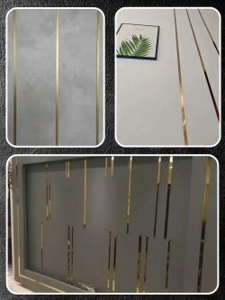 Алюминиевая полоса декоративный молдинг DIELE 15х1,5мм золото/мат длина 2,7м