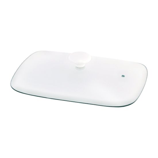 Мармит керамический прямоугольный 2,4 л. Kamille КМ-6403 со стеклянной крышкой на хромированной подставке