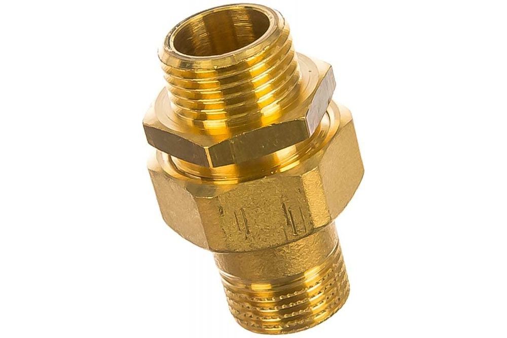 Штуцер 1/2 "-15 мм латунь , неразъемный ,двойной