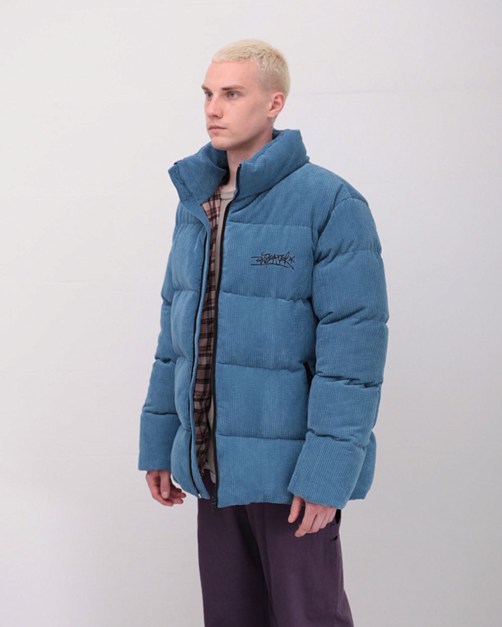 Купить Пуховик Anteater Downjacket Velvet Голубая Пуховик Anteater Downjacket Velvet Голубая