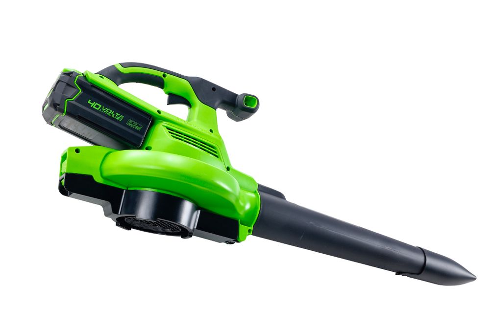 Аккумуляторный воздуходув пылесос Greenworks GD40BVK4, 2406907UB,40v, АКБ 4 А·ч и ЗУ