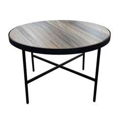 Стол журнальный МеталлАрт М011 коричневый дуб/черный большой