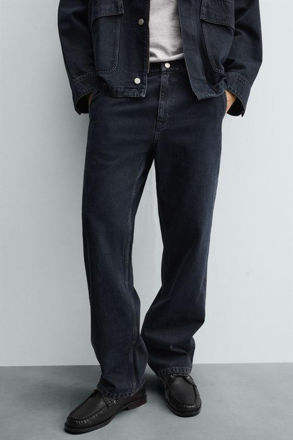 ZARA ДЖИНСЫ ЧИНОС RELAXED FIT, МОРСКОЙ ТЕМНО-СИНИЙ