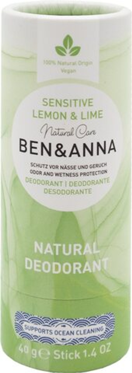BEN&ANNA Sensitive Lemon & Lime - стик-дезодорант /   40  g  / GTIN 4260491222930