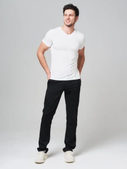 Футболка V-вырез однотонная облегающая