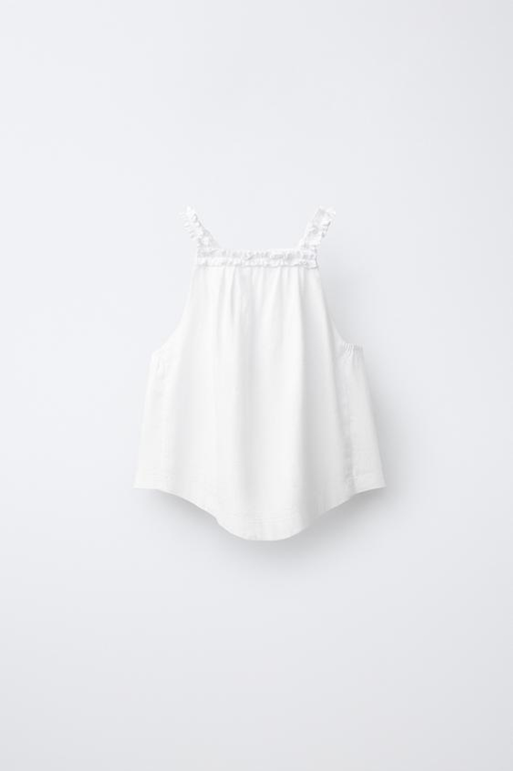 ZARA ТОП ИЗ ЛЬНА С ГОРЛОВИНОЙ ХАЛТЕР, ЖЕЛТОВАТО-БЕЛЫЙ