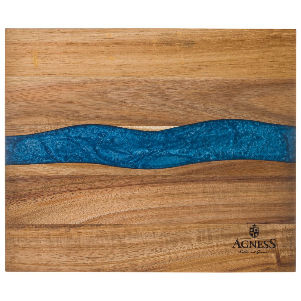 ДОСКА РАЗДЕЛОЧНАЯ, 30*25*1,8 СМ, АКАЦИЯ СО ВСТАВКОЙ ИЗ ЭПОКСИД.СМОЛЫ