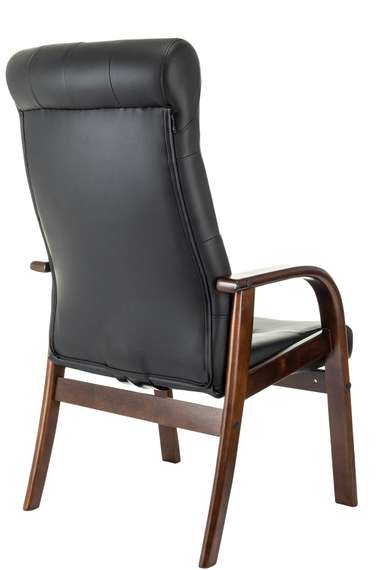 Кресло Бюрократ T-9928WALNUT-CF черный кожа на ножках дерево