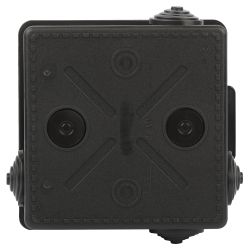 Распаячная коробка ЭРА KOR-100-100-50-8g-B открытой установки черная 100х100х50мм с гермовводами 8 вх. IP54