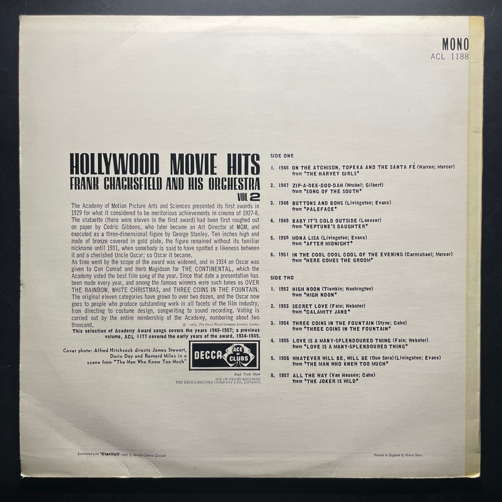 Frank Chacksfield & His Orchestra ‎– Hollywood Movie Hits Vol 2 (Англия 1965г.)