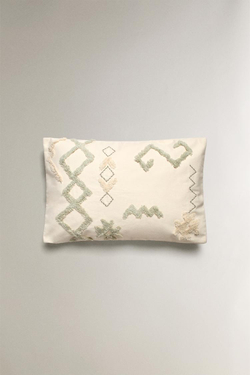 ZARA HOME ЧЕХОЛ ДЛЯ ДЕКОРАТИВНОЙ ПОДУШКИ  С ГЕОМЕТРИЧЕСКИМ УЗОРОМ, СВЕТЛО-БЕЖЕВЫЙ