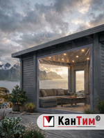 Мягкое ПВХ-окно 700 мкм | Тёмно-серая окантовка | Чёрный люверсы |  Глухое | Ширина: 315 см Высота: 80-265 см