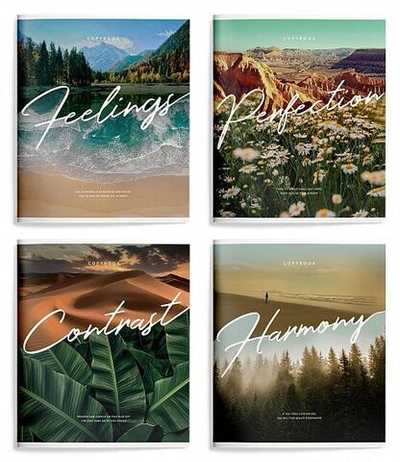 Тетрадь А5+ 48л. клетка "Твой пейзаж" скреп. офс. мел. карт., спл. УФ-лак (Schoolformat)