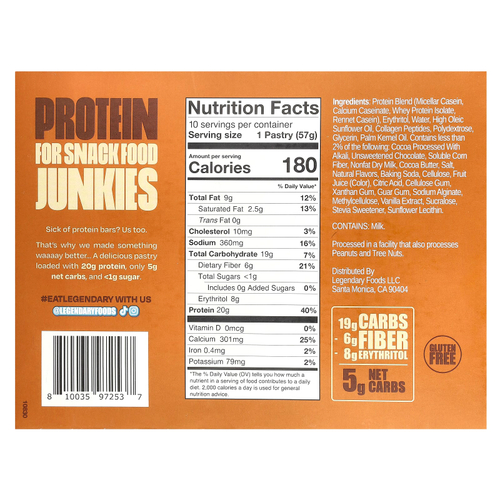 Legendary Foods, протеиновое пирожное, смоурс, 10 шт. по 57 г (2 унции)