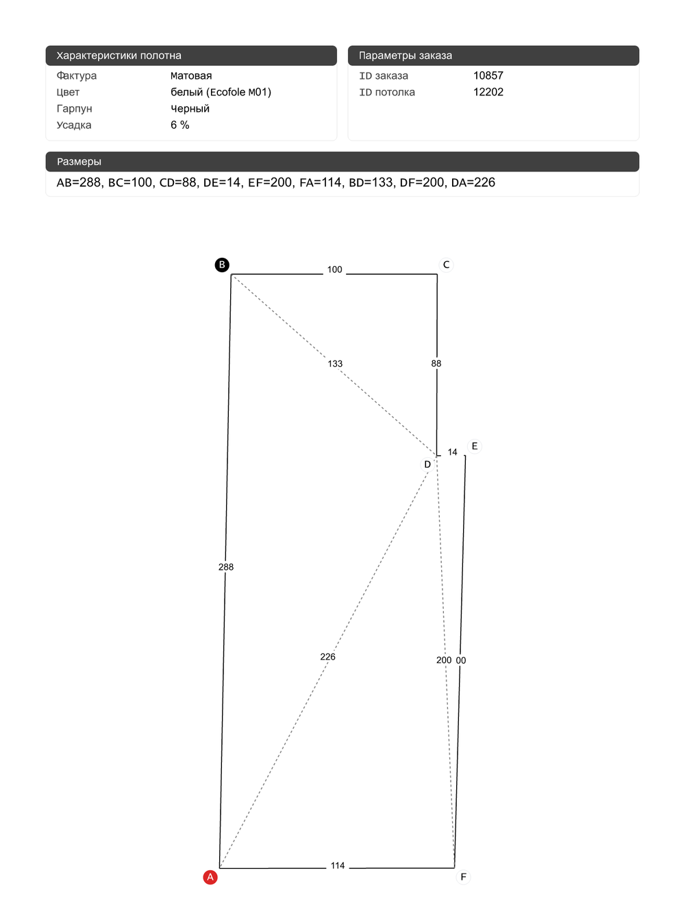 Натяжные потолки: 3.2 м2, 12.7 м2