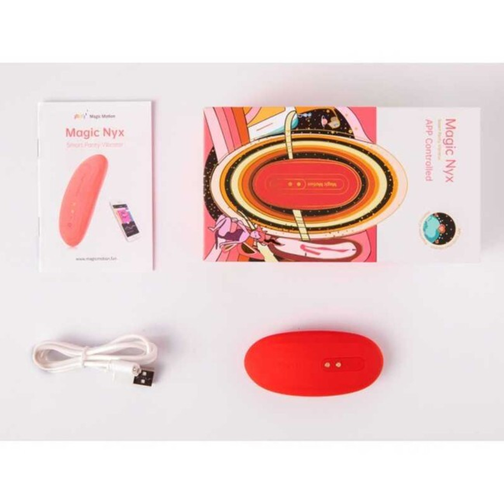 Клиторальный вибростимулятор-вкладыш для трусиков Magic Motion Nyx (Цвет: красный)