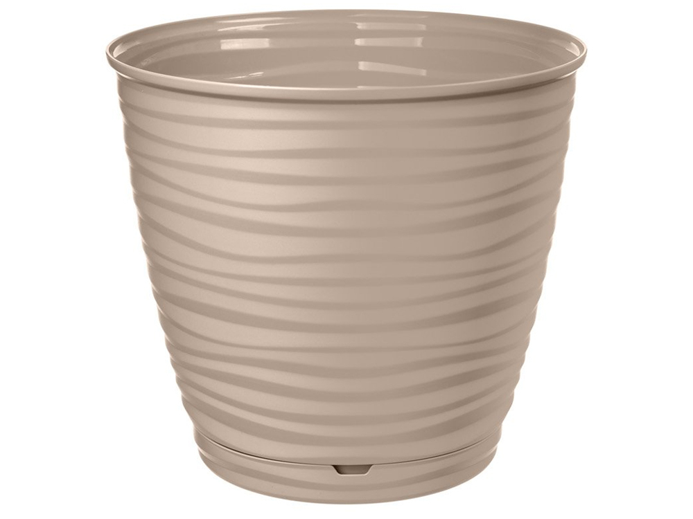 Горшок цветочный Saffron 1,5л d146мм с поддоном (бежевый)
