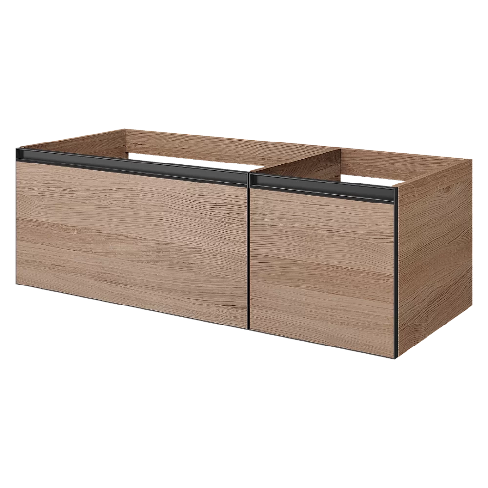 Тумба с раковиной Armadi Art QUATRO 2 120 WILLOW/профиль ANTHRACITE/раковина белая L-R