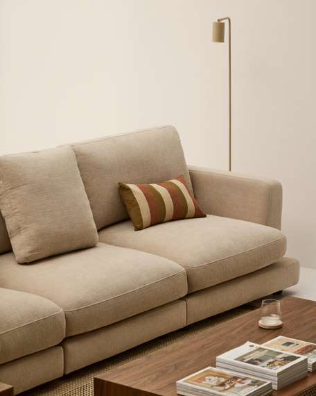 Диван Gala 4-местный из бежевого шенилла