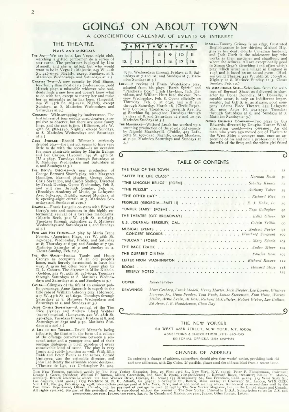 Журнал The New Yorker 13-02-1978