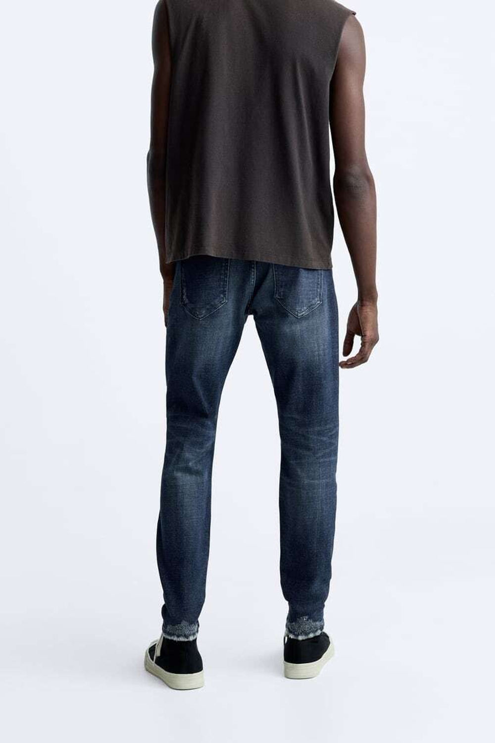 ZARA ДЖИНСЫ SKINNY С РАЗРЕЗАМИ, МОРСКОЙ СИНИЙ