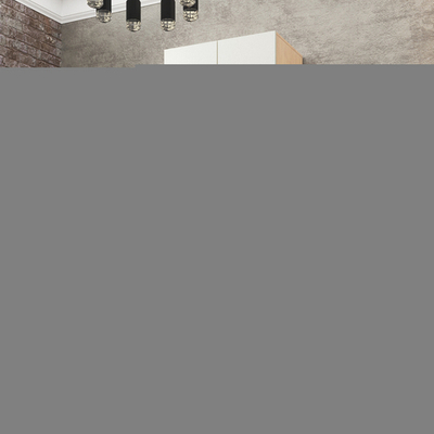 Шкаф Агератум МДФ двухсекционный с антресолью Лайн керамика (0,27) А10032 матовая - Дуб Сонома 3025  80*45*240