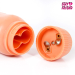 Телесный гладкий вибратор-реалистик с венками - 25 см. (Цвет: телесный)