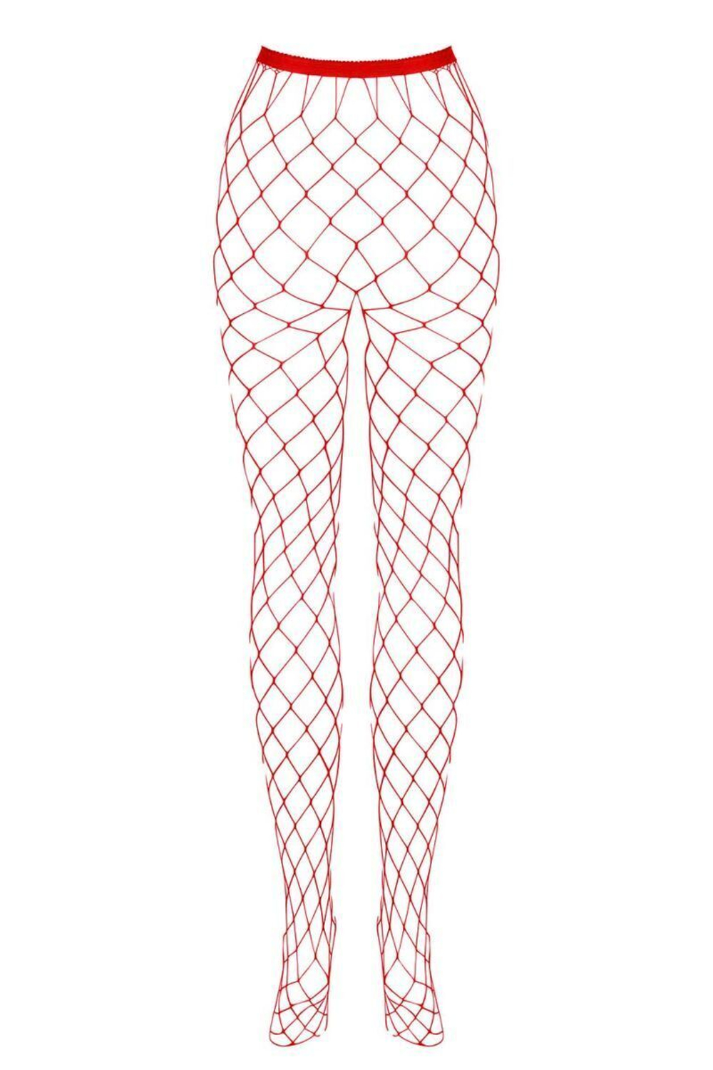 Оригинальные колготки в крупную сеточку (Размер: XL-XXL) (Цвет: красный)