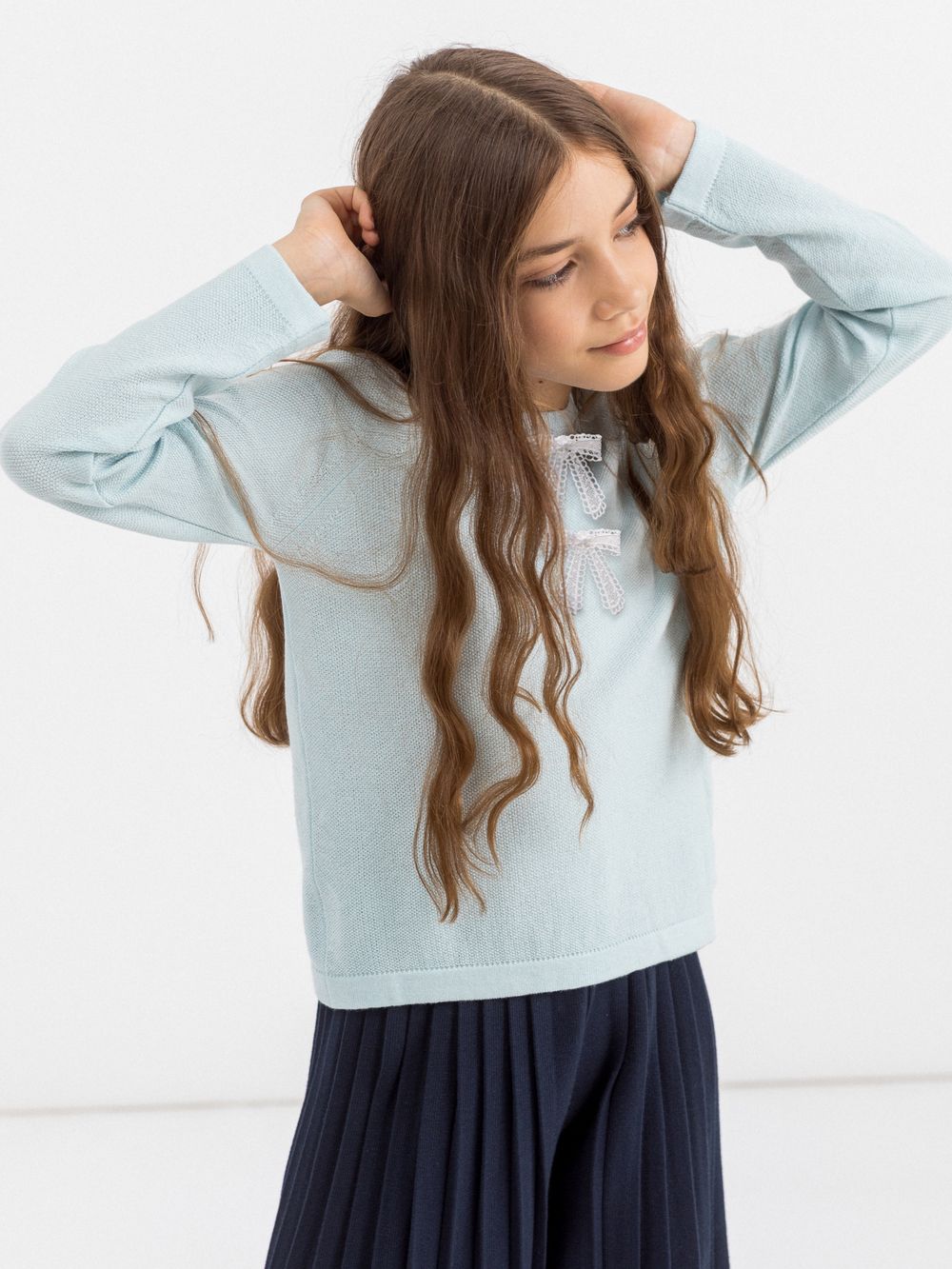 Джемпер для девочки AT842-1 голубой