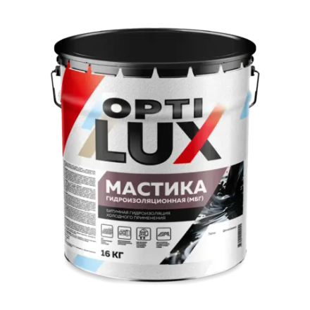 OPTILUX Мастика Битумная Гидроизоляционная МБГ 16кг (ИжСинтез)