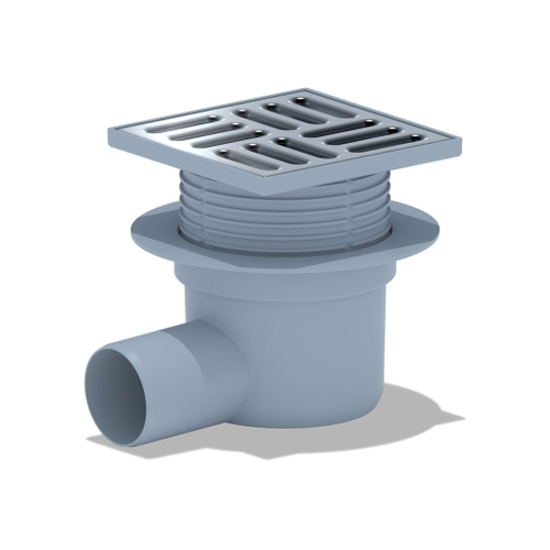 50 трап с гориз. спуском, рег решетка 120х120 нерж АНИ пласт TA5614