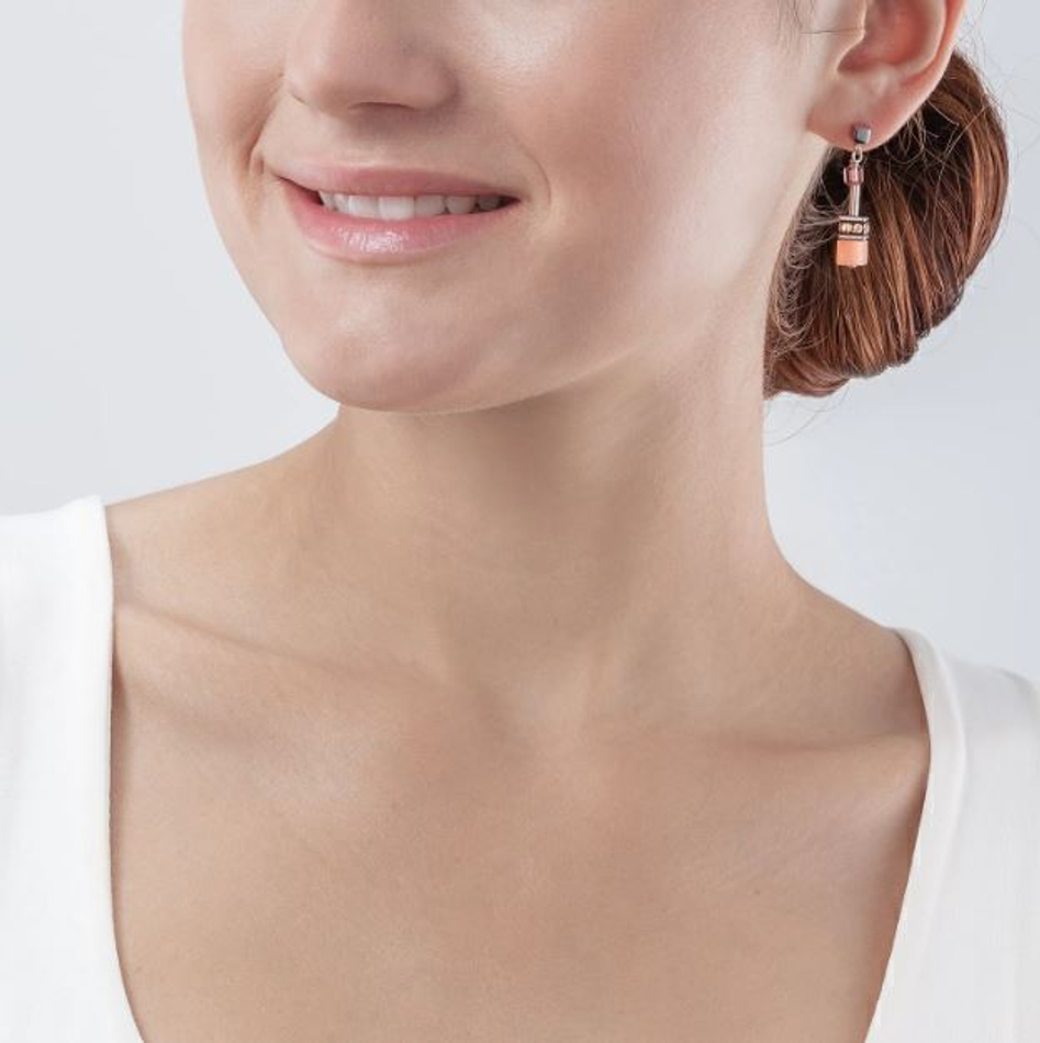 Серьги-пусеты Coeur de Lion Lilac-Yellow 2838/21-0847 цвет розовый, желтый, серебряный