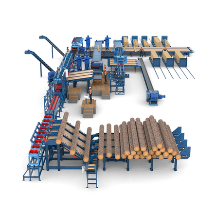 Лесопильная линия с горбыльной линией