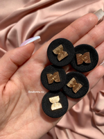 Пуговицы текстильные черные с золотом