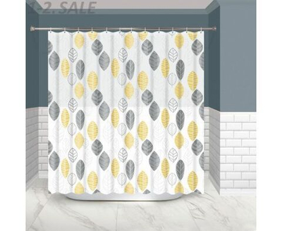 Шторка для ванной Master House Флора PEVA ширина 200см, 200*180см прозрачные люверсы, кольца 12шт