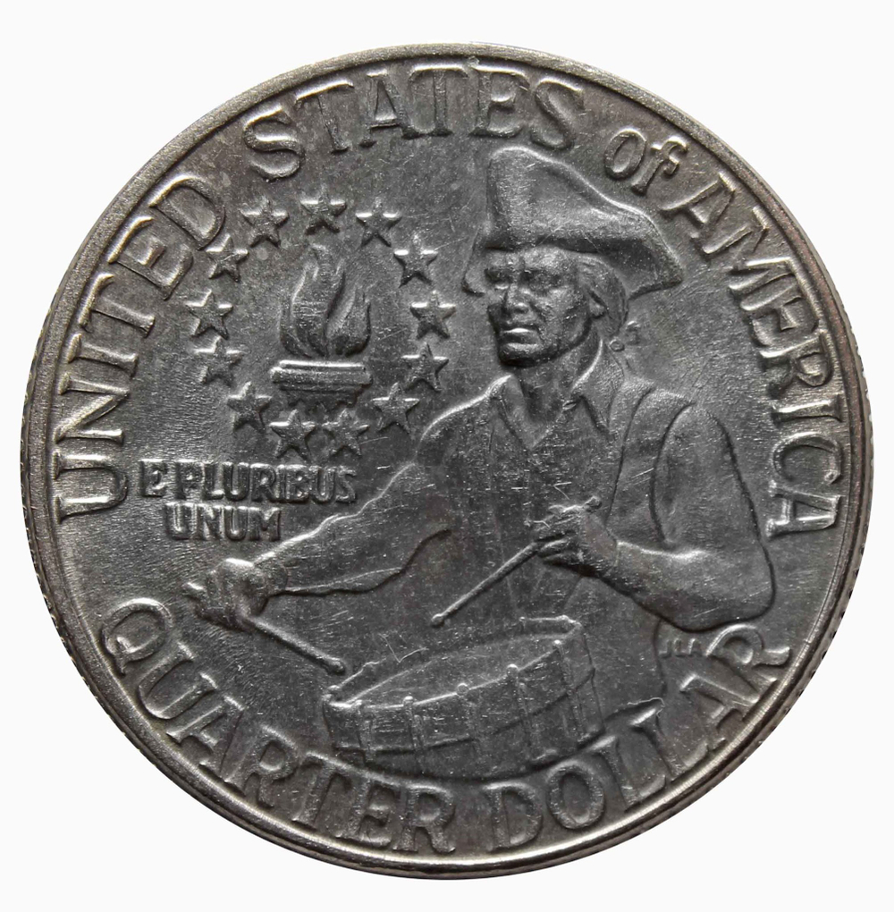25 центов США. 200 лет независимости Америки. Барабанщик. 1976 год. UNC (Двор D)
