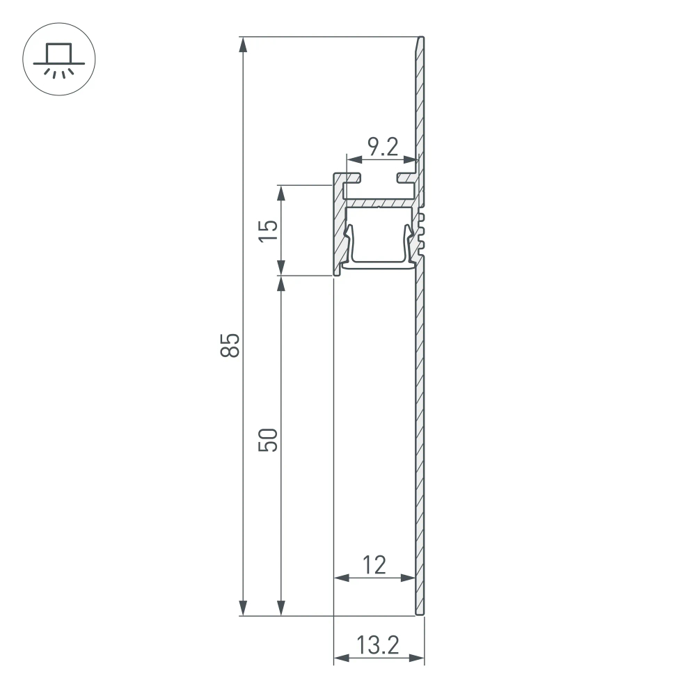 Профиль ARH-PLINTUS-50-FANTOM-3000 BLACK (Arlight, Алюминий) 052699