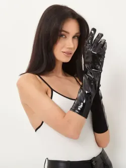 Перчатки длинные лаковые