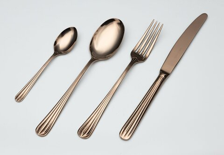 Набор столовых приборов на 6 персон 24 предмета Belo Inox Duo медный