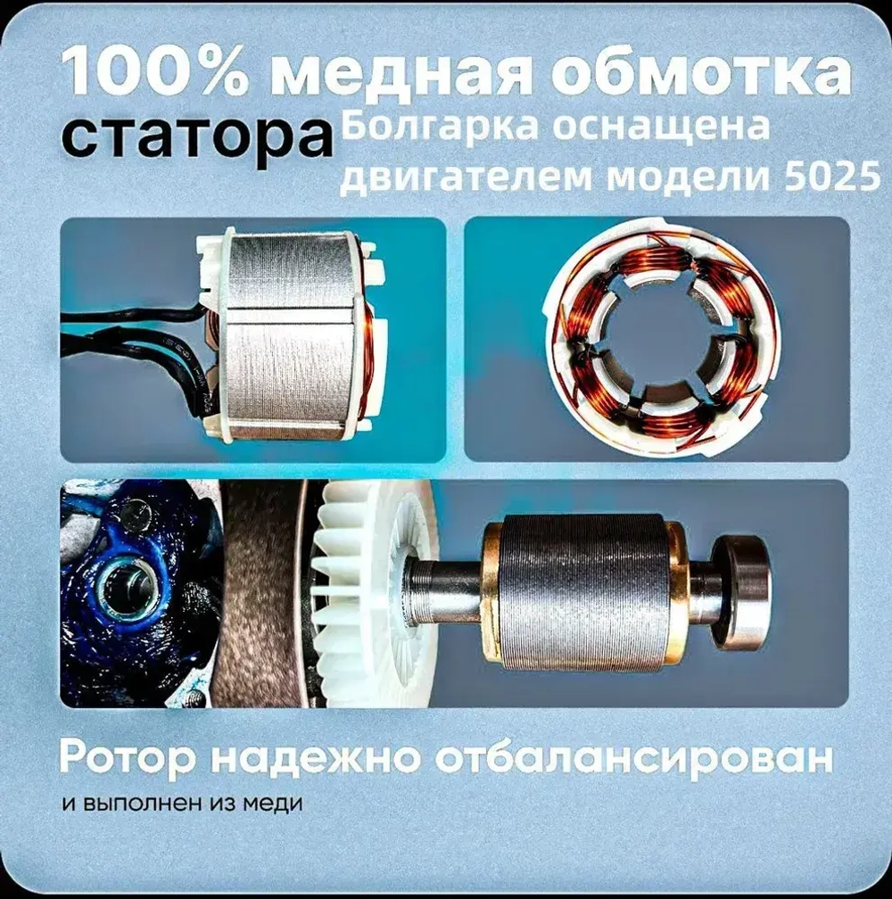 Ушм Аккумуляторная 125мм /2АКБ в кейсе/с регулировкой оборотов/ болгарка электрическая бесщеточная Инструменты для плиткореза/IRON WARRIOR/4000maч