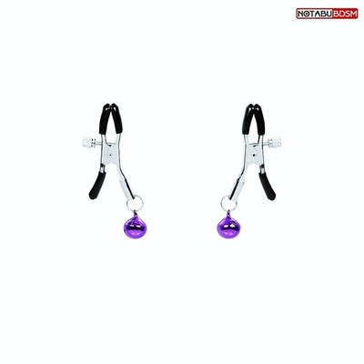 Оригинальные зажимы на соски с фиолетовыми шариками (Цвет: фиолетовый)
