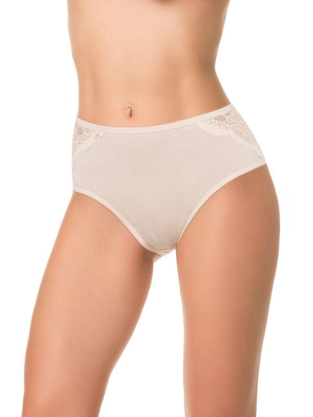 Трусы с высокой линией талии и кружевными вставками (Размер: 4X) (Цвет: черный)