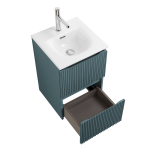 Тумба с раковиной подвесная BelBagno UNO-MINI-400-2C-SO-AO Голубой матовый, раковина белая BB-8099-3-40